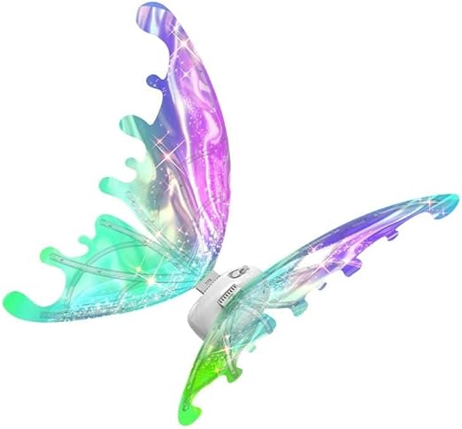 Electric Sparkling Butterfly Fairy Wings with Lights Music, LED Moving Fairy Wing for Kids