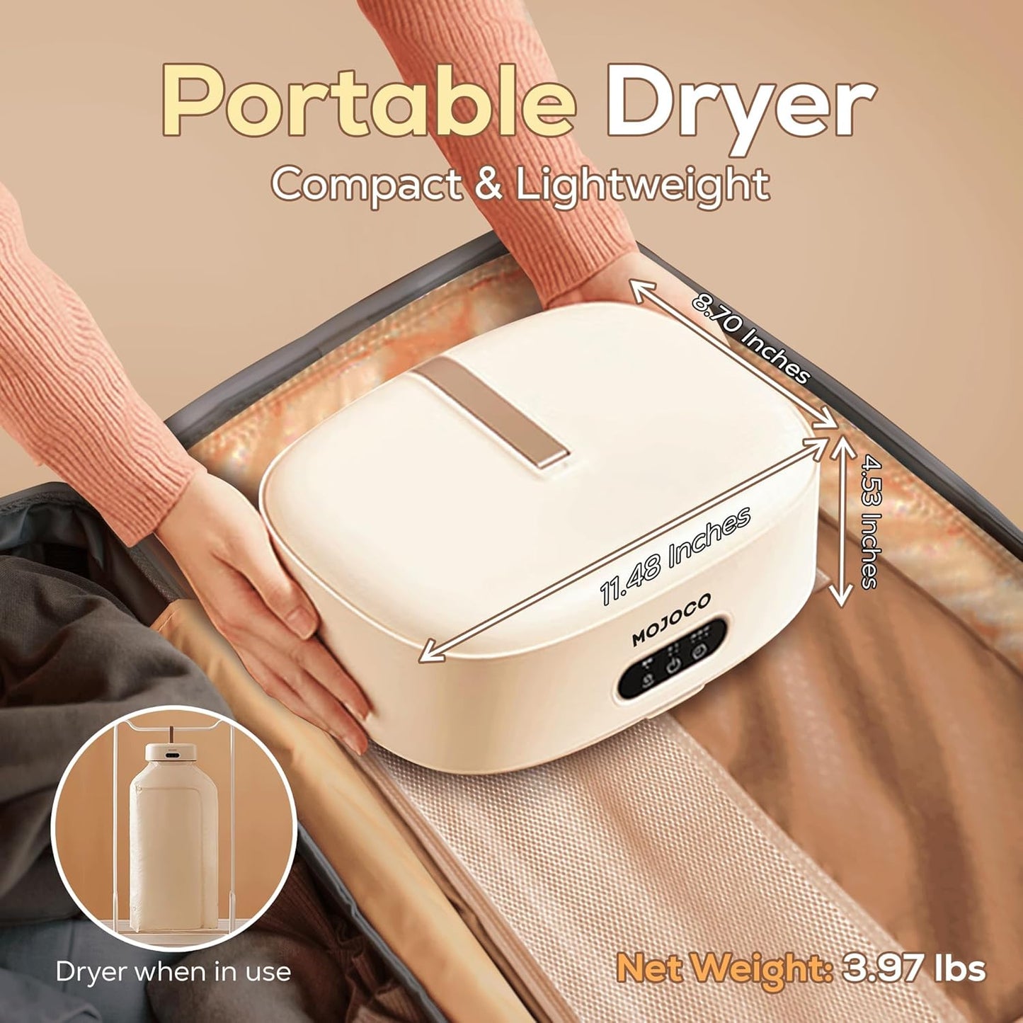 EasyAcc Portable Clothes Dryer | Fast Drying, Compact & Lightweight